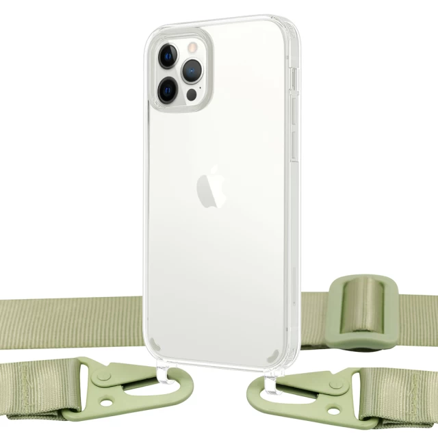 Чохол Upex Crossbody Protection Case для iPhone 12 Pro Max Crystal with Mint Hook (UP81085)