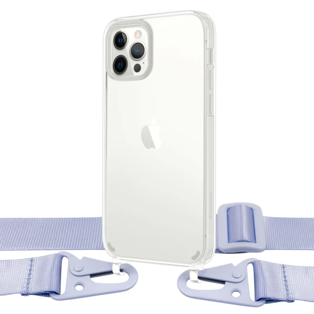 Чехол Upex Crossbody Protection Case для iPhone 12 Pro Max Crystal with Purple Hook (UP81086)