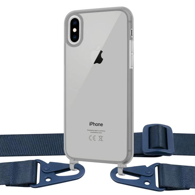 Чохол Upex Crossbody Protection Case для iPhone XS | X Dark with Midnight Blue Hook (UP81120)