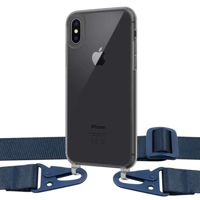 Чохол Upex Crossbody Protection Case для iPhone XS | X Dark with Midnight Blue Hook (UP81120)