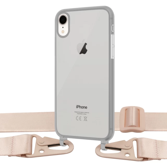 Чохол Upex Crossbody Protection Case для iPhone XR Dark with Pink Sand Hook (UP81126)