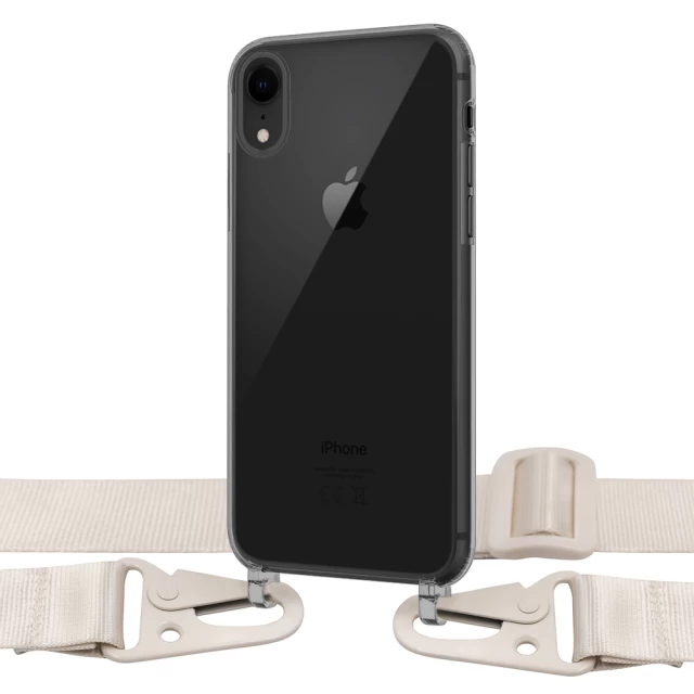 Чохол Upex Crossbody Protection Case для iPhone XR Dark with White Hook (UP81127)