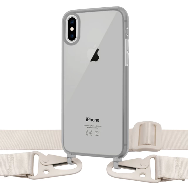 Чохол Upex Crossbody Protection Case для iPhone XS Max Dark with White Hook (UP81135)