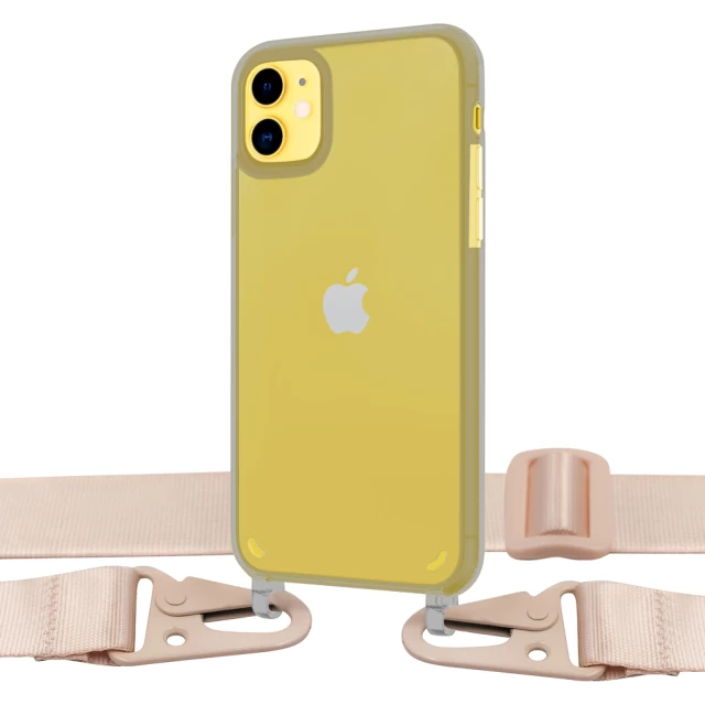 Чехол Upex Crossbody Protection Case для iPhone 11 Dark with Pink Sand Hook (UP81142)
