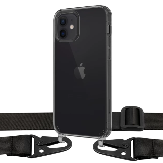 Чохол Upex Crossbody Protection Case для iPhone 12 | 12 Pro Dark with Black Hook (UP81165)