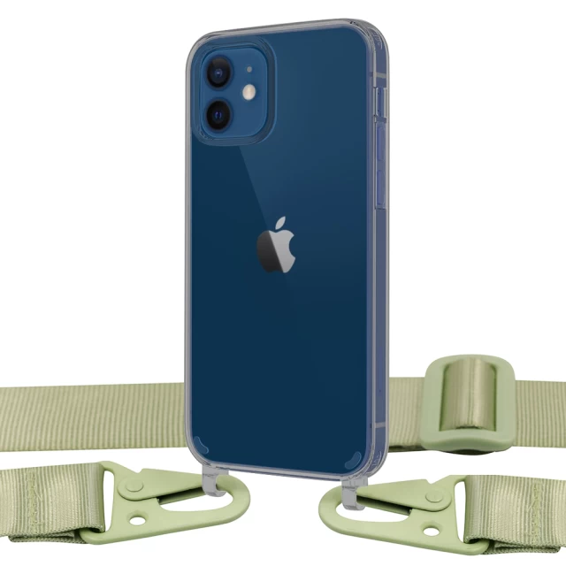 Чохол Upex Crossbody Protection Case для iPhone 12 | 12 Pro Dark with Mint Hook (UP81169)