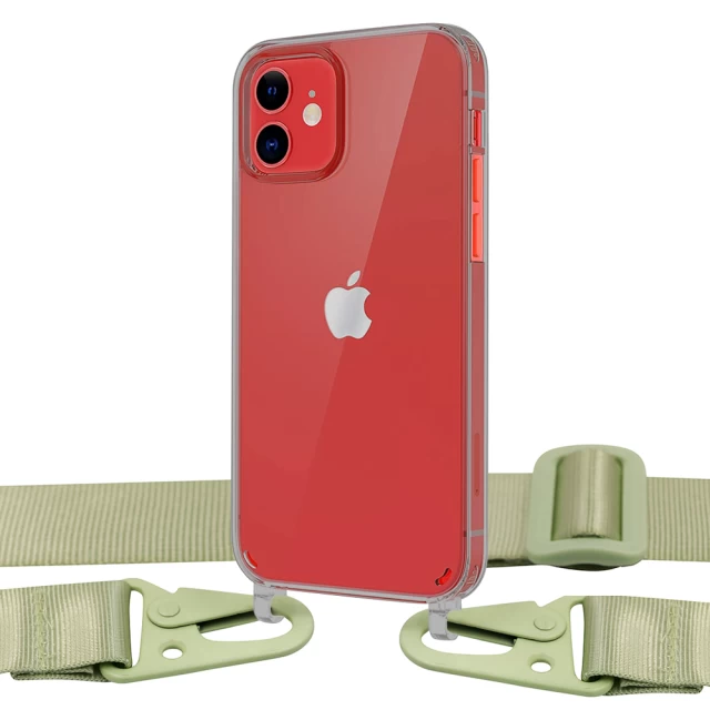 Чехол Upex Crossbody Protection Case для iPhone 12 | 12 Pro Dark with Mint Hook (UP81169)