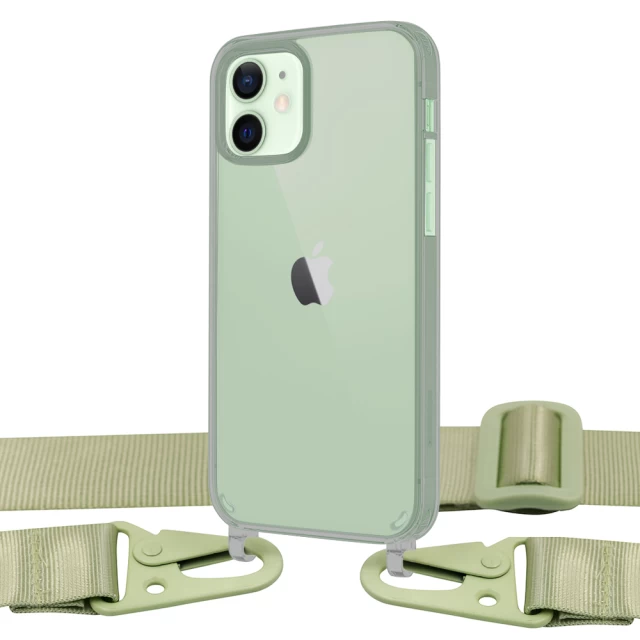 Чехол Upex Crossbody Protection Case для iPhone 12 | 12 Pro Dark with Mint Hook (UP81169)