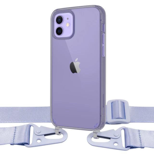 Чехол Upex Crossbody Protection Case для iPhone 12 | 12 Pro Dark with Purple Hook (UP81170)