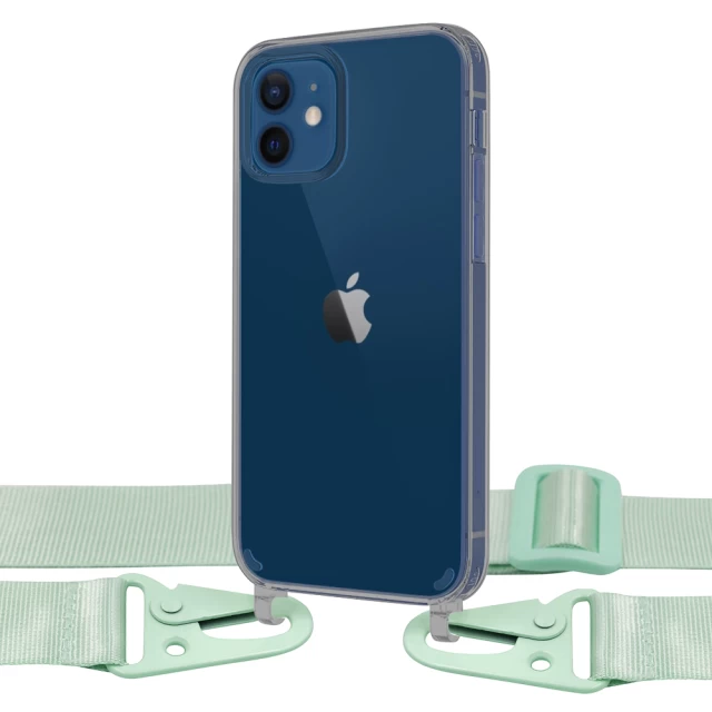 Чохол Upex Crossbody Protection Case для iPhone 12 | 12 Pro Dark with Green Hook (UP81171)