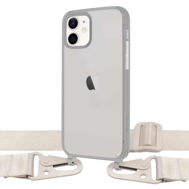Чехол Upex Crossbody Protection Case для iPhone 12 mini Dark with White Hook (UP81175)