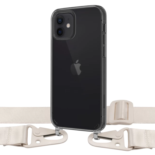 Чехол Upex Crossbody Protection Case для iPhone 12 mini Dark with White Hook (UP81175)