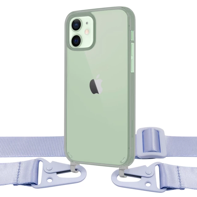 Чохол Upex Crossbody Protection Case для iPhone 12 mini Dark with Purple Hook (UP81178)