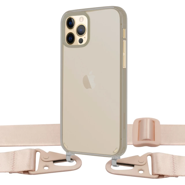 Чехол Upex Crossbody Protection Case для iPhone 12 Pro Max Dark with Pink Sand Hook (UP81182)