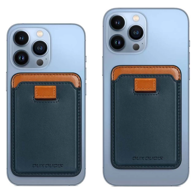 Магнітний гаманець Dux Ducis Magnetic Leather Wallet RFID Blocking для iPhone Blue with MagSafe (6934913035498)