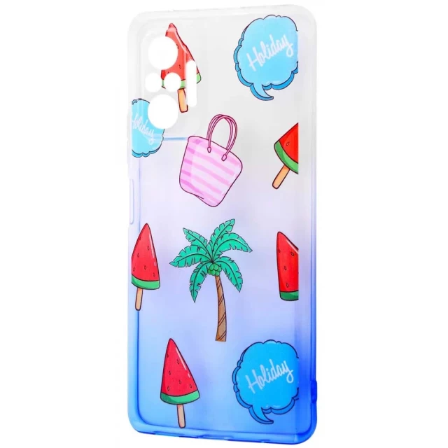 Чохол WAVE Sweet & Acid Case для Xiaomi Redmi Note 10 Pro White Blue Palm (2001000380893)