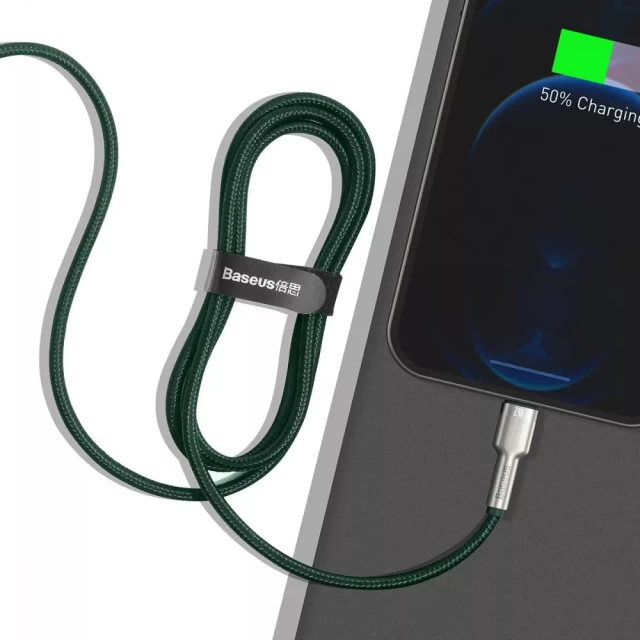 Кабель Baseus Cafule Metal USB-A to Lightning 1m Green (CALJK-A06)
