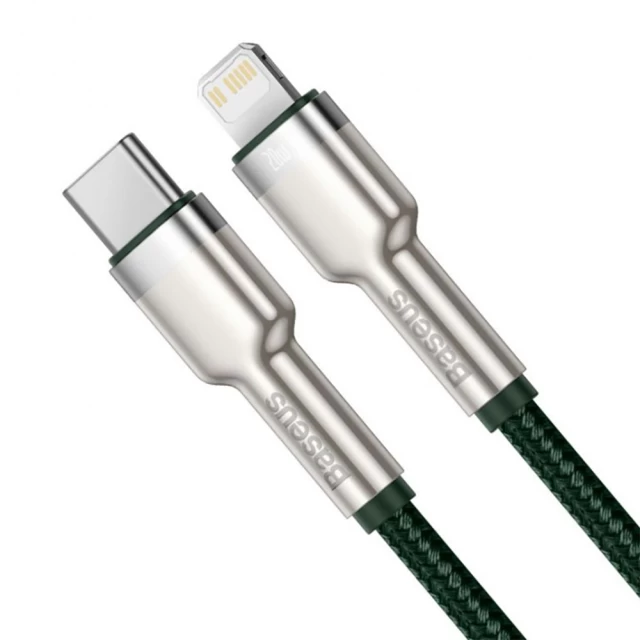 Кабель Baseus Cafule Metal PD USB-C to Lightning 1m Green (CATLJK-A06)