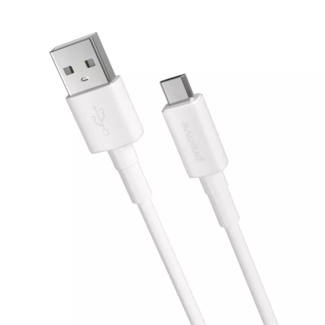 Кабель Proove Small Silicone USB-A to Micro USB 1m White (6900111991034)