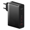 Мережевий зарядний пристрій Baseus GaN5 Pro 140W 2xUSB-C | USB-A with USB-C to USB-C Cable Black (CCGP100201)