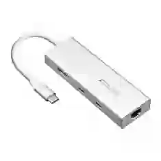 USB-хаб Macally 6-in-1 Multiport USB-C to 2xUSB-A/2xUSB-C/Ethernet/HDMI Silver (UCDOCK6)