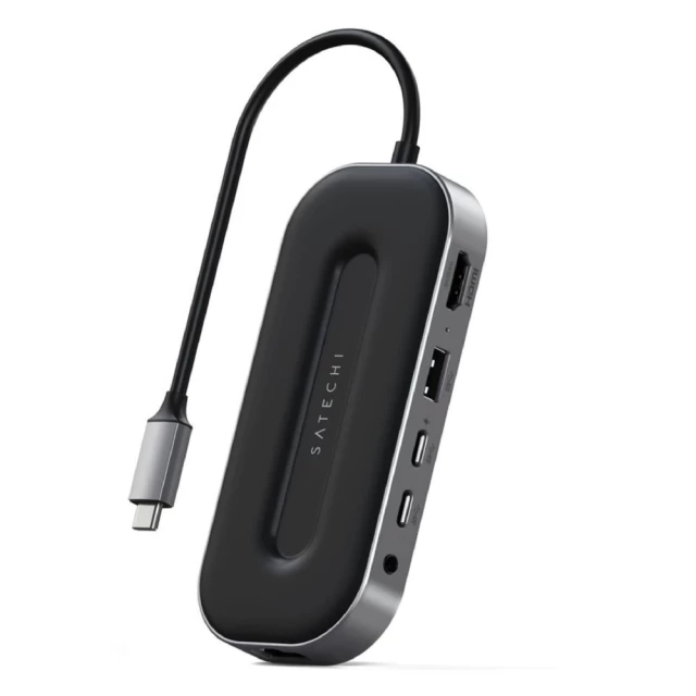 USB-хаб Satechi Multiport Adapter USB4 to 2xUSB-C/Ethernet/HDMI/3.5mm Mini Jack Space Gray (ST-U4MGEM)