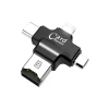Кардридер Coteetci 4-in-1 USB-C/microUSB/Lightning to TF Black (CS5125-BK)