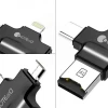 Кардридер Coteetci 4-in-1 USB-C/microUSB/Lightning to TF Black (CS5125-BK)