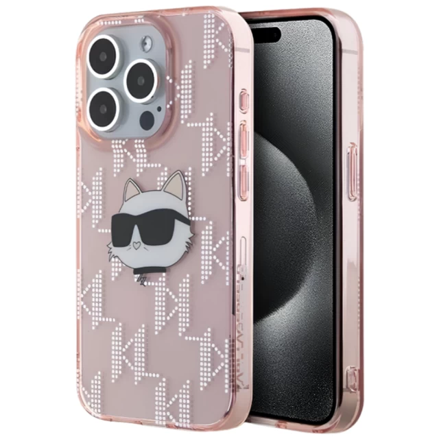 Чехол Karl Lagerfeld IML Choupette Head & Monogram для iPhone 13 | 13 Pro Pink (KLHCP13LHKLPCHP)