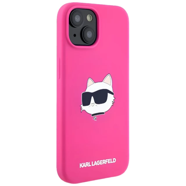 Чехол Karl Lagerfeld Silicone Choupette Head для iPhone 15 Plus | 14 Plus Fuschia with MagSafe (KLHMP15MSCHPPLF)