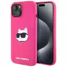 Чохол Karl Lagerfeld Silicone Choupette Head для iPhone 15 Plus | 14 Plus Fuschia with MagSafe (KLHMP15MSCHPPLF)