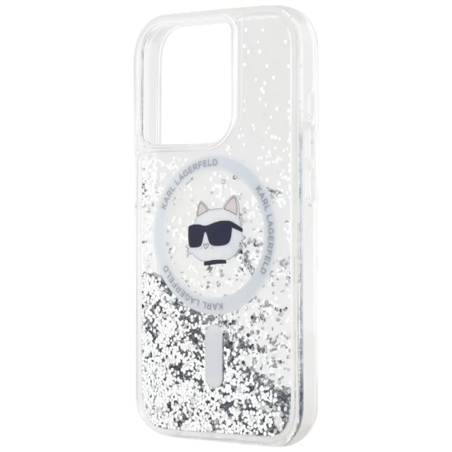 Чохол Karl Lagerfeld Liquid Glitter Choupette Head для iPhone 13 | 13 Pro Transparent with MagSafe (KLHMP13LLGCHSGH)