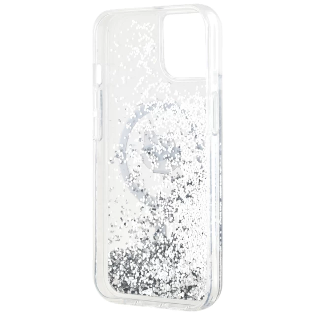 Чохол Karl Lagerfeld Liquid Glitter Choupette Head для iPhone 15 | 14 | 13 Transparent with MagSafe (KLHMP15SLGCHSGH)