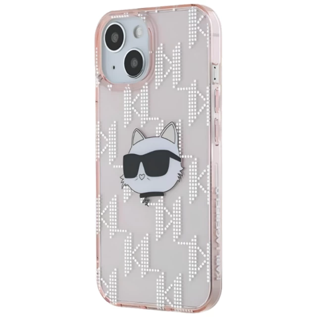 Чохол Karl Lagerfeld IML Choupette Head & Monogram для iPhone 13 Pink (KLHCP13MHKLPCHP)