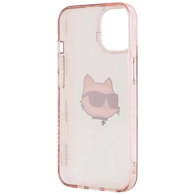 Чохол Karl Lagerfeld IML Choupette Head & Monogram для iPhone 13 Pink (KLHCP13MHKLPCHP)