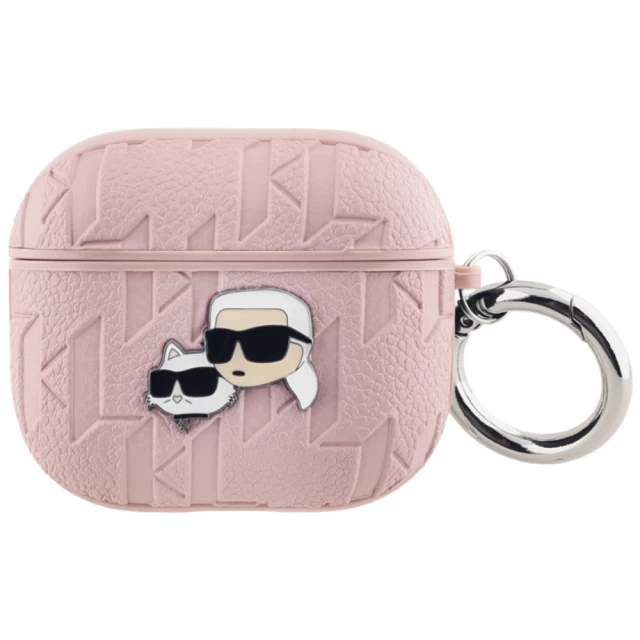 Чехол для наушников Karl Lagerfeld Monogram Karl & Choupette Head для AirPods 3 Pink (KLA3PGKCPP)