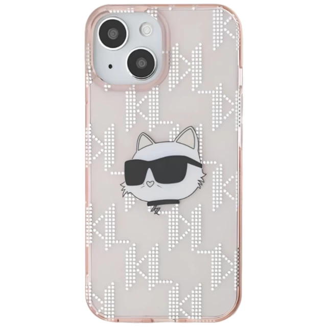 Чехол Karl Lagerfeld IML Choupette Head & Monogram для iPhone 15 | 14 | 13 Pink (KLHCP15SHKLPCHP)