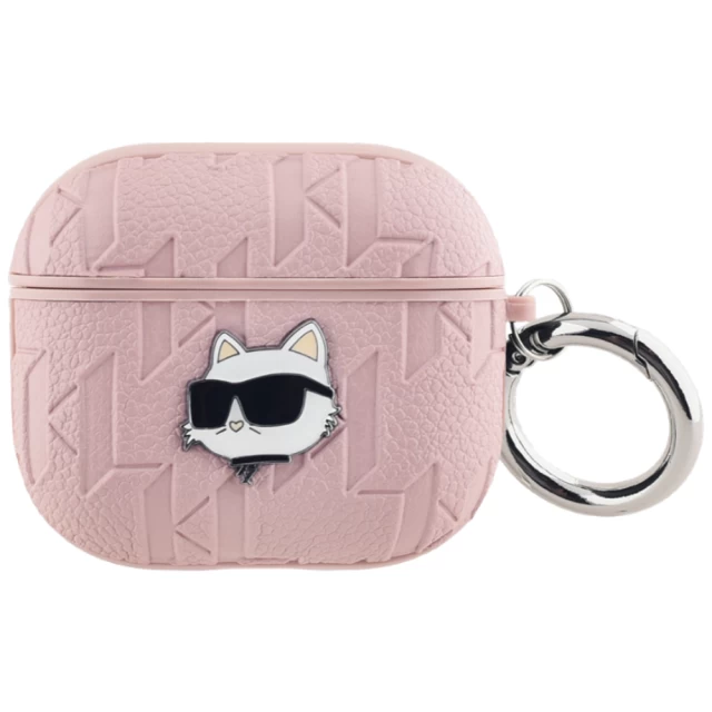 Чехол для наушников Karl Lagerfeld Monogram Choupette Head для AirPods 3 Pink (KLA3PGCHPP)