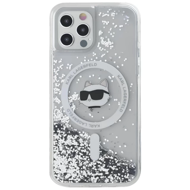 Чохол Karl Lagerfeld Liquid Glitter Choupette Head для iPhone 12 | 12 Pro Transparent with MagSafe (KLHMP12MLGCHSGH)