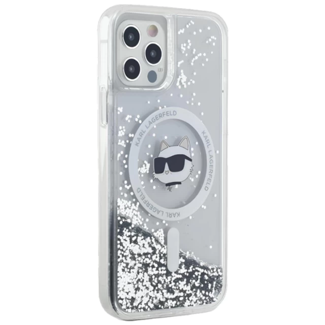 Чохол Karl Lagerfeld Liquid Glitter Choupette Head для iPhone 12 | 12 Pro Transparent with MagSafe (KLHMP12MLGCHSGH)