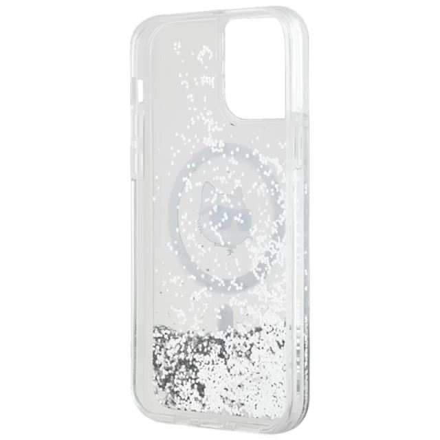 Чохол Karl Lagerfeld Liquid Glitter Choupette Head для iPhone 12 | 12 Pro Transparent with MagSafe (KLHMP12MLGCHSGH)