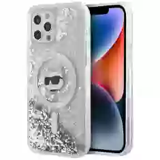 Чохол Karl Lagerfeld Liquid Glitter Choupette Head для iPhone 12 | 12 Pro Transparent with MagSafe (KLHMP12MLGCHSGH)