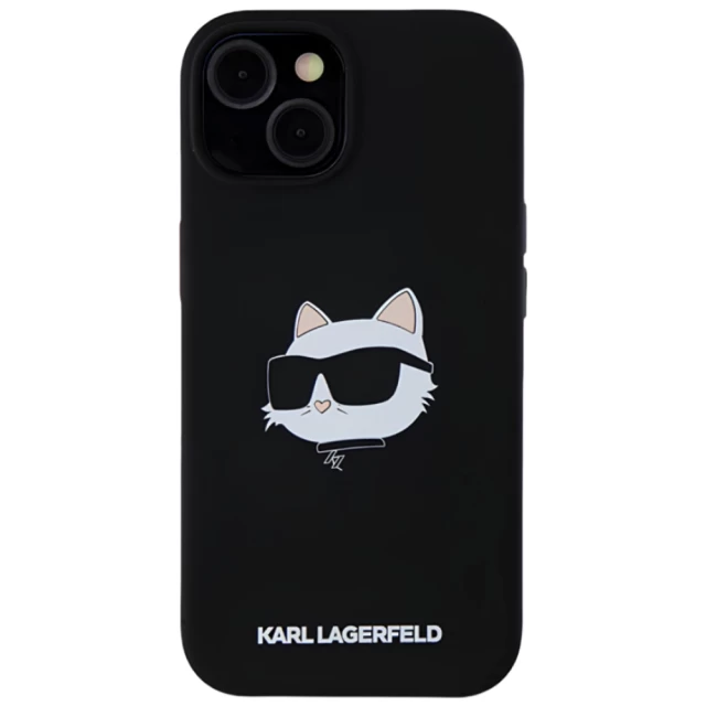 Чохол Karl Lagerfeld Silicone Choupette Head для iPhone 15 Plus | 14 Plus Black with MagSafe (KLHMP15MSCHPPLK)