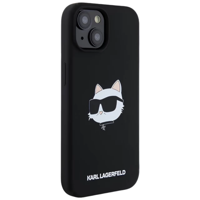 Чохол Karl Lagerfeld Silicone Choupette Head для iPhone 15 Plus | 14 Plus Black with MagSafe (KLHMP15MSCHPPLK)