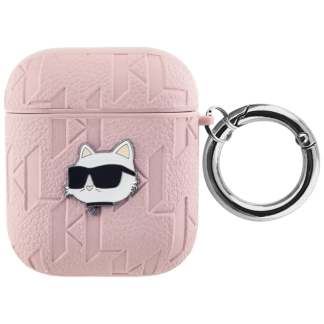 Чохол для навушників Karl Lagerfeld Monogram Choupette Head для AirPods 2 | 1 Pink (KLA2PGCHPP)