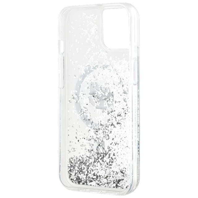 Чохол Karl Lagerfeld Liquid Glitter Choupette Head для iPhone 15 Plus | 14 Plus Transparent with MagSafe (KLHMP15MLGCHSGH)