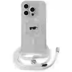 Чохол Karl Lagerfeld Crossbody IML Karl Head для iPhone 15 Pro Transparent with MagSafe (KLHMP15LHCKHNT)