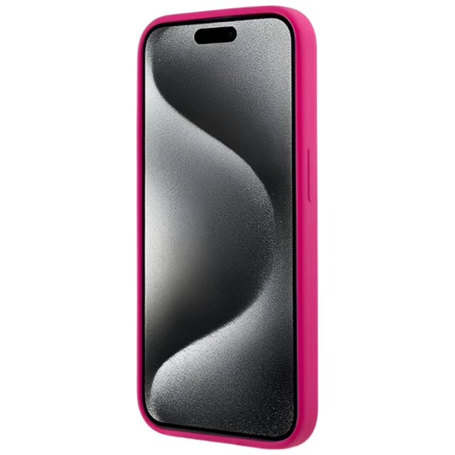 Чехол Karl Lagerfeld Silicone Choupette Head для iPhone 15 Pro Fuschia with MagSafe (KLHMP15LSCHPPLF)