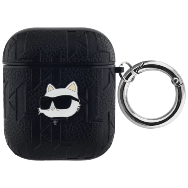 Чохол для навушників Karl Lagerfeld Monogram Choupette Head для AirPods 2 | 1 Black (KLA2PGCHPK)