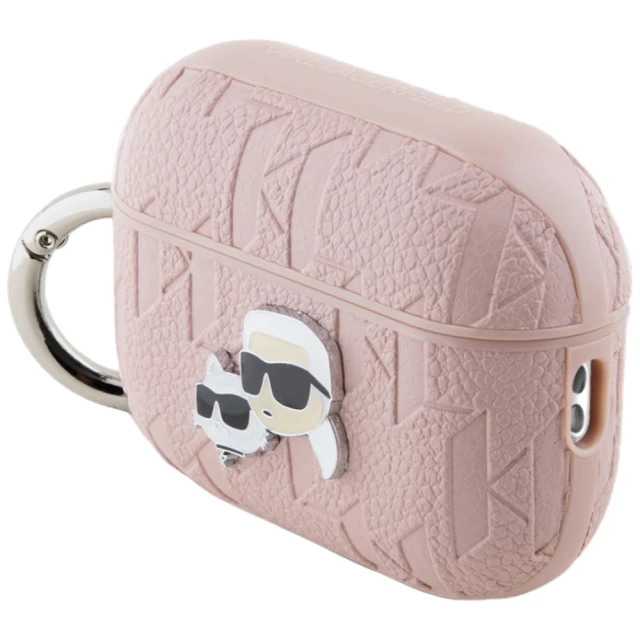 Чехол для наушников Karl Lagerfeld Monogram Karl & Choupette Head для AirPods Pro 2 Pink (KLAP2PGKCPP)